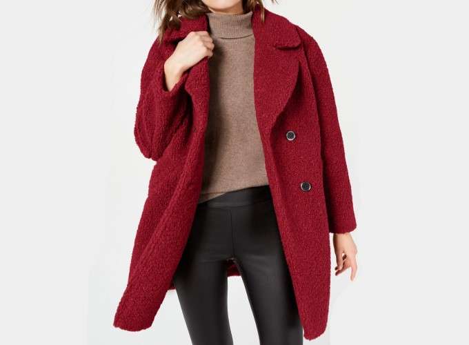 red teddy coat womens